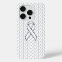 Chroom on White Knit Ribbon Awareness Print