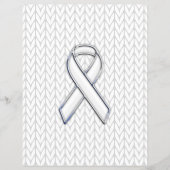 Chroom on White Knit Ribbon Awareness Print Flyer (Voorkant)