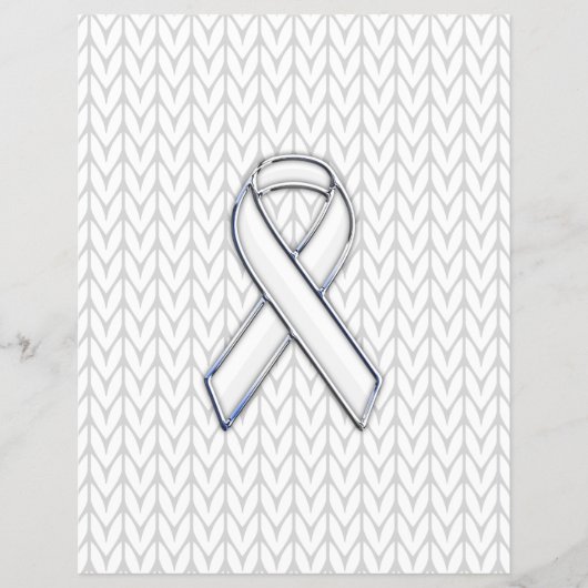 Chroom on White Knit Ribbon Awareness Print Flyer (Voorkant)