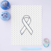 Chroom on White Knit Ribbon Awareness Print Flyer (Enkel)