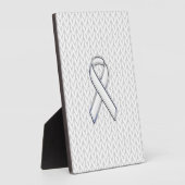 Chroom on White Knit Ribbon Awareness Print Fotoplaat (Zijkant)