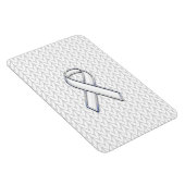 Chroom on White Knit Ribbon Awareness Print Magneet (Rechterzijde)