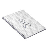Chroom on White Knit Ribbon Awareness Print Notitieboek (Rechterzijde)