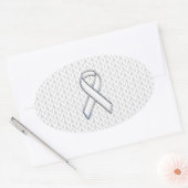 Chroom on White Knit Ribbon Awareness Print Ovale Sticker (Envelop)