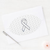 Chroom on White Knitting Ribbon Awareness Print Ovale Sticker (Envelop)