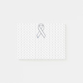 Chroom on White Knitting Ribbon Awareness Print Post-it® Notes (Voorkant)