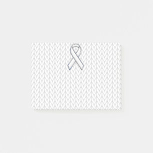 Chroom on White Knitting Ribbon Awareness Print Post-it® Notes