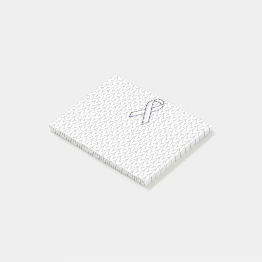 Chroom on White Knitting Ribbon Awareness Print Post-it® Notes (Schuin)