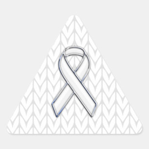 Chroom on White Knitting Ribbon Awareness Print Sticker