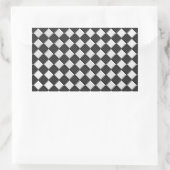 Chroom op Carbon Fiber Style Checkers Rechthoekige Sticker (Tas)