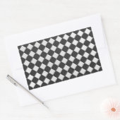 Chroom op Carbon Fiber Style Checkers Rechthoekige Sticker (Envelop)