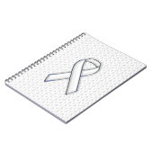 Chroom op Witte Brei lint bewustzijn print Notitieboek (Linkerzijde)