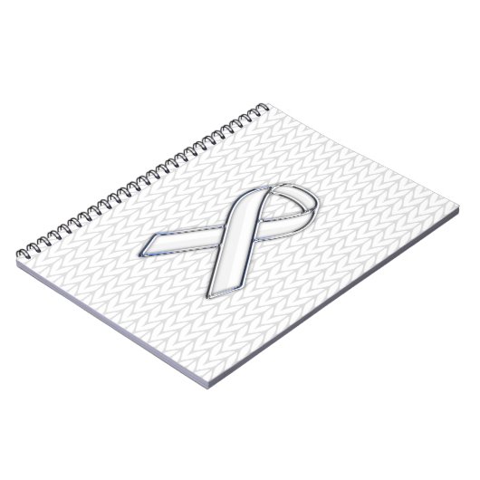 Chroom op Witte Brei lint bewustzijn print Notitieboek (Linkerzijde)