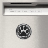 CHROOM PAW PRINT MAGNEET (Insitu (Vaatwasser))