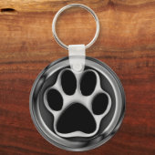 CHROOM PAW PRINT SLEUTELHANGER (Voorkant)