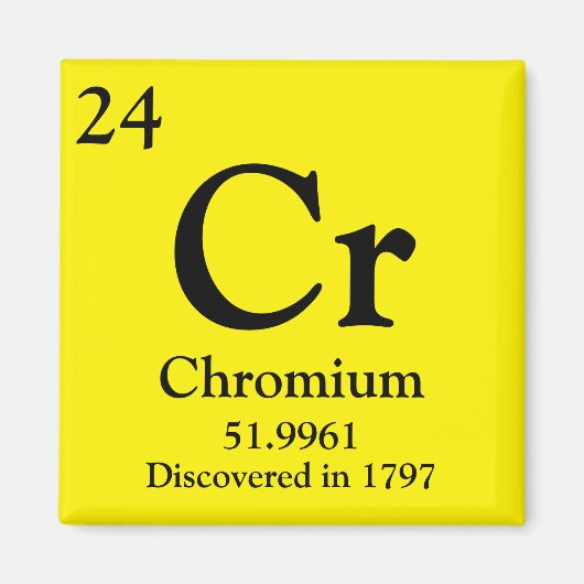 Chroom Periodiek Tafel Magneet (Voorkant)