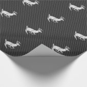 Chroom Running Deer on Carbon Fiber Decor Cadeaupapier (Hoek)