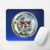 CHROOM SKULL , Blauwe saffier Muismat (Met muis)