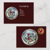 CHROOM SKULL BROWN EN RED RUBY MONOGRAM VISITEKAARTJE (Voorkant / Achterkant)