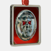 CHROOM SKULL DEUR HANGER METALEN ORNAMENT (Rechts)