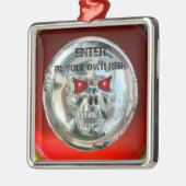 CHROOM SKULL DEUR HANGER METALEN ORNAMENT (Links)