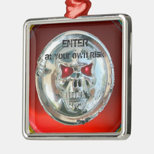 CHROOM SKULL DEUR HANGER METALEN ORNAMENT (Links)