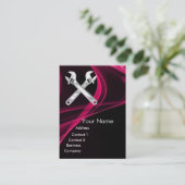 CHROOM SKULL EN WRENCHES METALE MECHANICS PER PIJN VISITEKAARTJE (Staand voorkant)