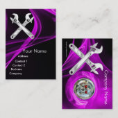 CHROOM SKULL EN WRENCHTEN METALE MECHANICA'S VISITEKAARTJE (Voorkant / Achterkant)