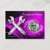 CHROOM SKULL EN WRENCHTEN METALE MECHANICA'S VISITEKAARTJE (Achterkant)