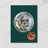 CHROOM SKULL GREEN EN RED RUBY MONOGRAM VISITEKAARTJE (Achterkant)