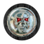 CHROOM SKULL IN BLACK SNIJPLANK (Voorkant)