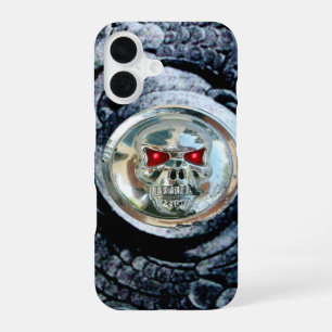 CHROOM SKULL MET FANTASIE GRIFFIOENEN iPhone 16 HOESJE