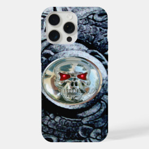 CHROOM SKULL MET FANTASIE GRIFFIOENEN iPhone 15 PRO MAX HOESJE