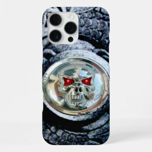 CHROOM SKULL MET FANTASIE GRIFFIOENEN iPhone 16 PRO MAX HOESJE