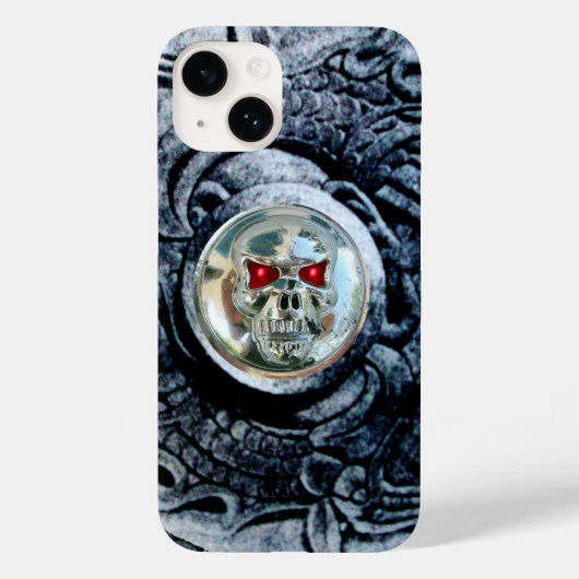 CHROOM SKULL MET FANTASY GRIFFINS Case-Mate iPhone CASE (Achterkant)