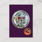 CHROOM SKULL PAARS EN RODE RUBY MONOGRAM VISITEKAARTJE (Achterkant)