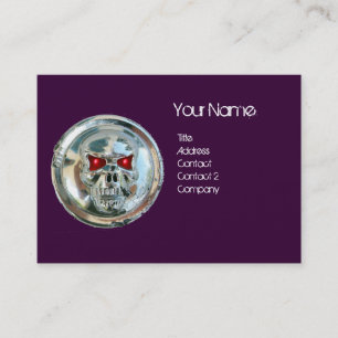 CHROOM SKULL PAARS EN RODE RUBY MONOGRAM VISITEKAARTJE