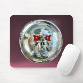 CHROOM SKULL, Paarse Amethyst Muismat (Met muis)