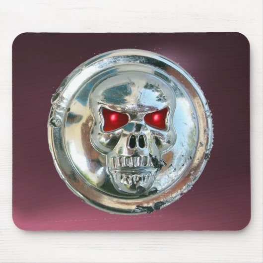CHROOM SKULL, Paarse Amethyst Muismat (Voorkant)