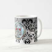 CHROOM SKULL RIDERS WHITE ZWARTE DAMASK KOFFIEMOK (Voorkant rechts)