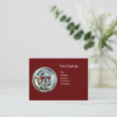 CHROOM SKULL ZWART EN RODE RUBY MONOGRAM VISITEKAARTJE (Staand voorkant)