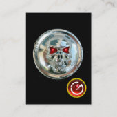 CHROOM SKULL ZWART EN RODE RUBY MONOGRAM VISITEKAARTJE (Achterkant)