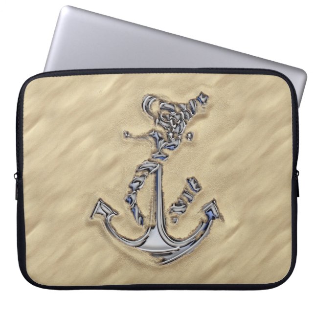 Chroom touwanker op het strand laptop sleeve (Voorkant)