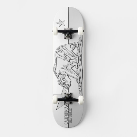 Chroom van witte Design in de REPUBLIEK CALIFORNIA Skateboard (Voorkant)