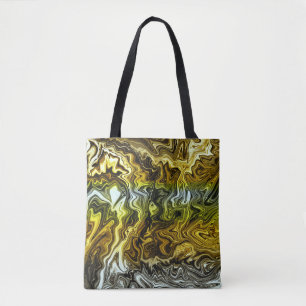 Chroom Vloeibaar Metaalachtig Goud Zilver Koel Tote Bag
