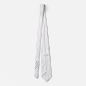 Chroom Witte Lint Bewustzijn op Granulaire Strepen Stropdas (Achterkant)