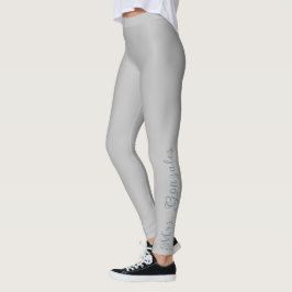 Chroom Zilver & Leisteenblauw Huidige Aangepaste B Leggings