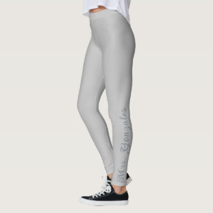 Chroom Zilver & Leisteenblauw Huidige Aangepaste B Leggings