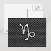Chroom zoals Capricorn Sign Black Carbon Fibre Briefkaart (Voorkant / Achterkant)
