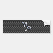 Chroom zoals Capricorn Sign Black Carbon Fibre Bumpersticker (Voorkant)